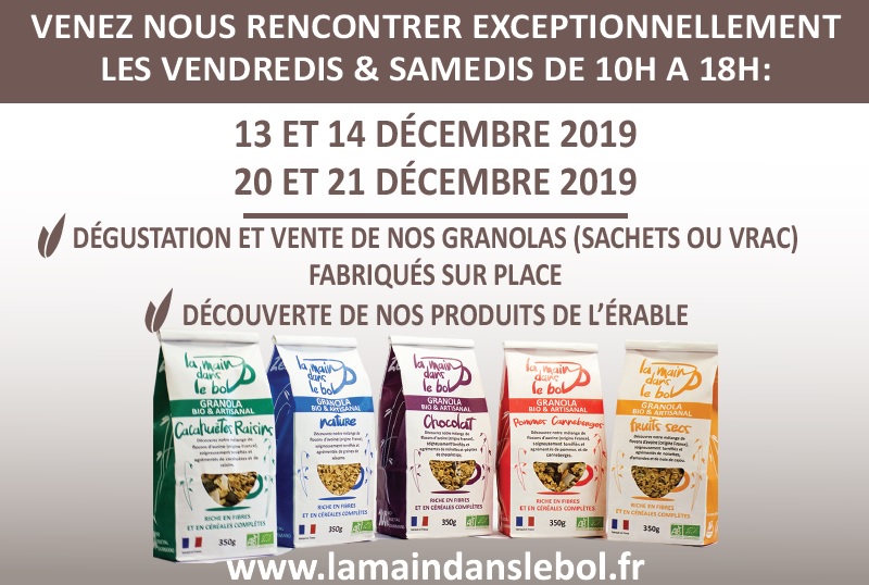 la main dans le bol granola anse